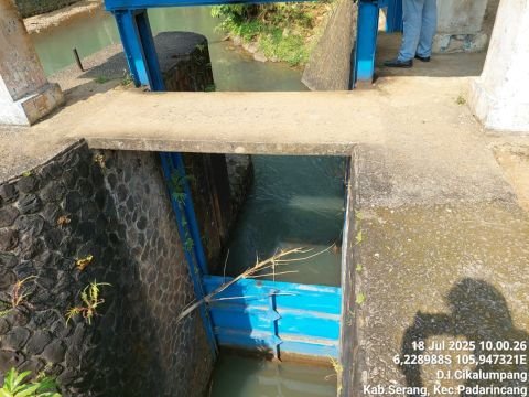D.I. Cikalumpang | Foto Inventarisasi | Pintu Penguras Bendung Cikalumpang | Kadubeureum, Padarincang, Serang