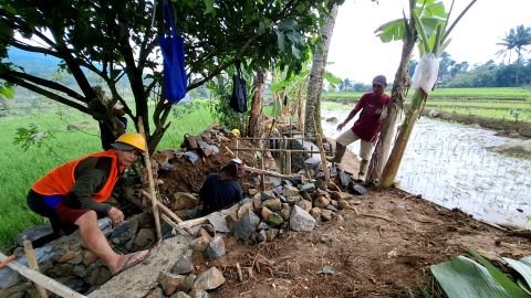 D.I. Ciseuseupan | Foto Inventarisasi | STA 0+100 50% saluran kanan | Pandat, Mandalawangi, Pandeglang