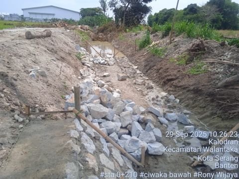 D.I. Ciwaka Bawah | Foto Inventarisasi | sta 0+210 | Kalodran, Walantaka, Kota Serang